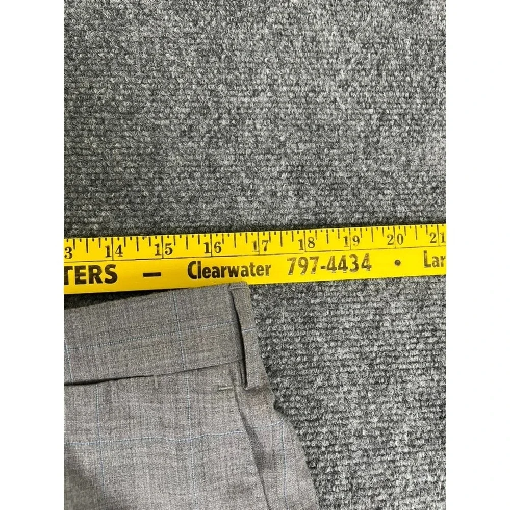 J.Hilburn Reda European Fit Super 130'sWool Dress Pants Men's Gray Check Size 34